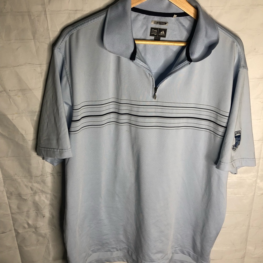 Adidas Mens CLimacool 1/4 Zip Golf Polo Shirt Short Sleeve Large BHCC Logo